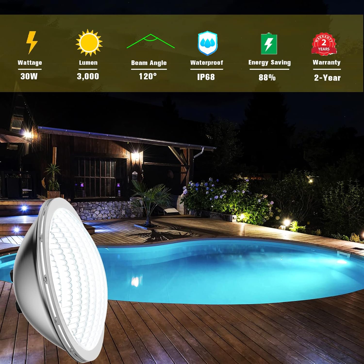 Foco LED Sumergible 30W IP68