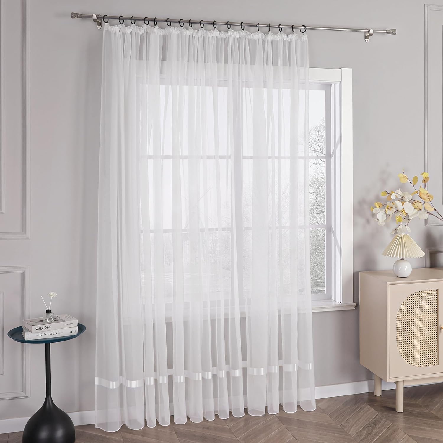 Cortina Transparente Blanca 170x300