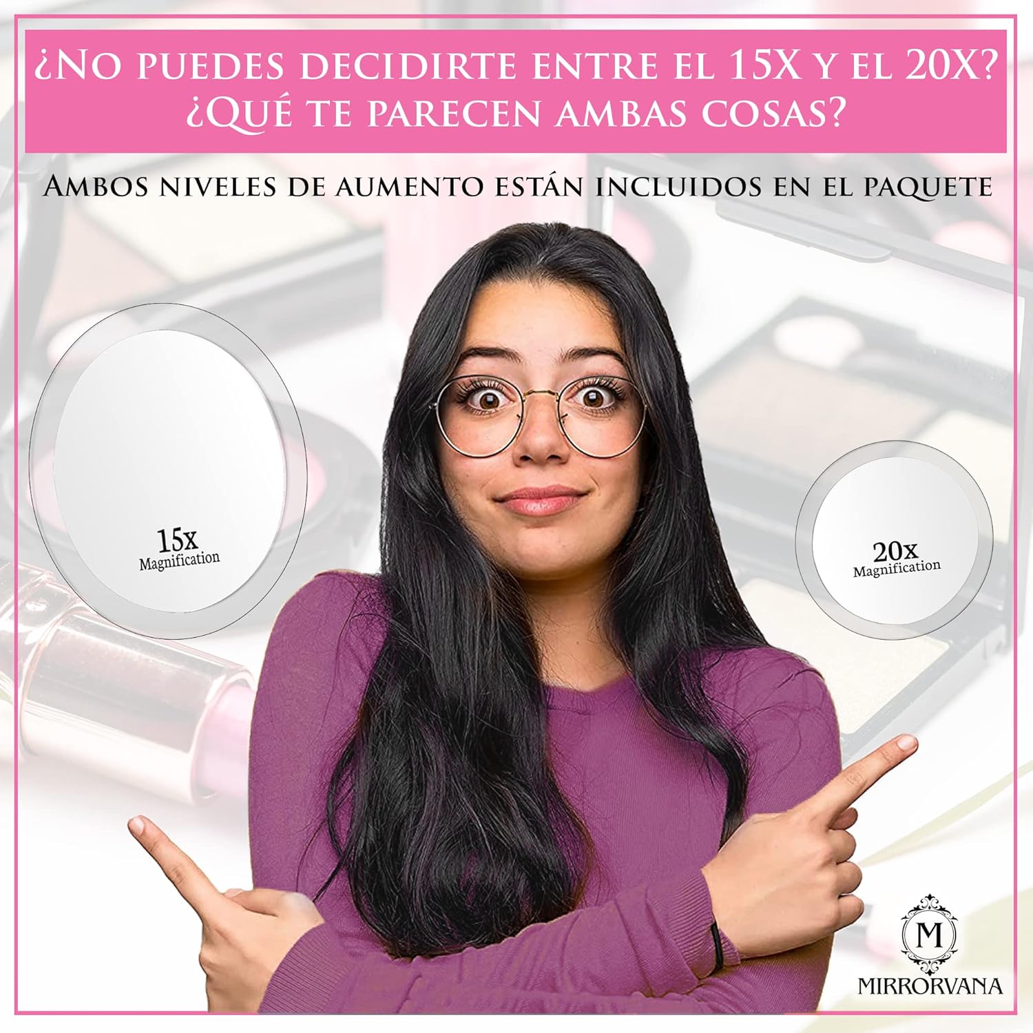 Espejo Aumento 15X y 20X Portátil