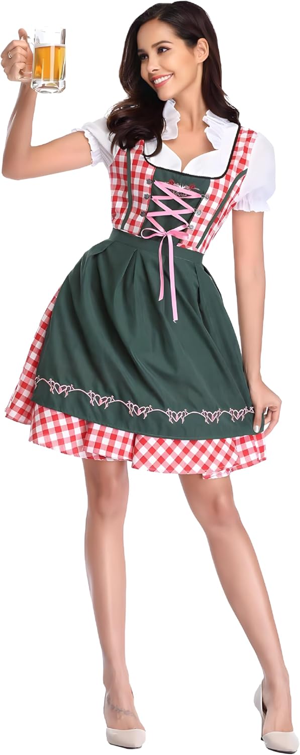 Dirndl Midi con Delantal para Damas