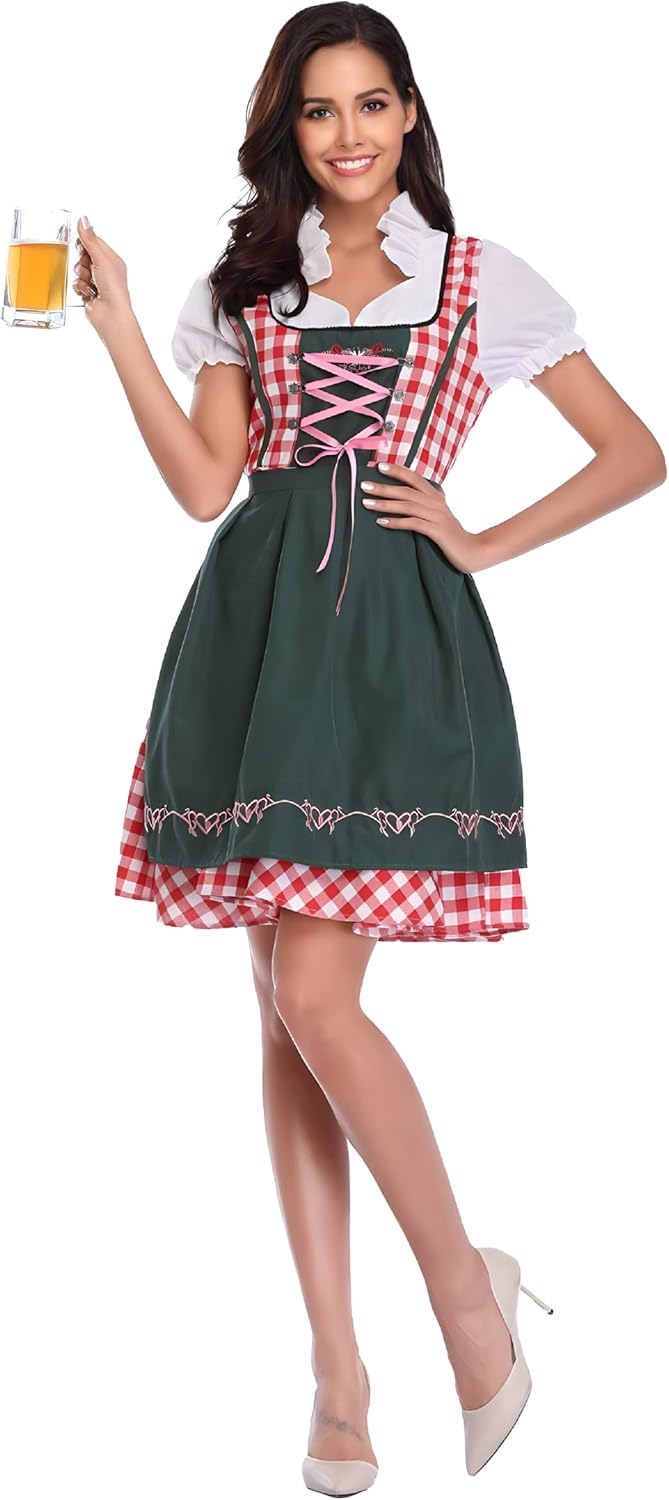Dirndl Midi con Delantal para Damas