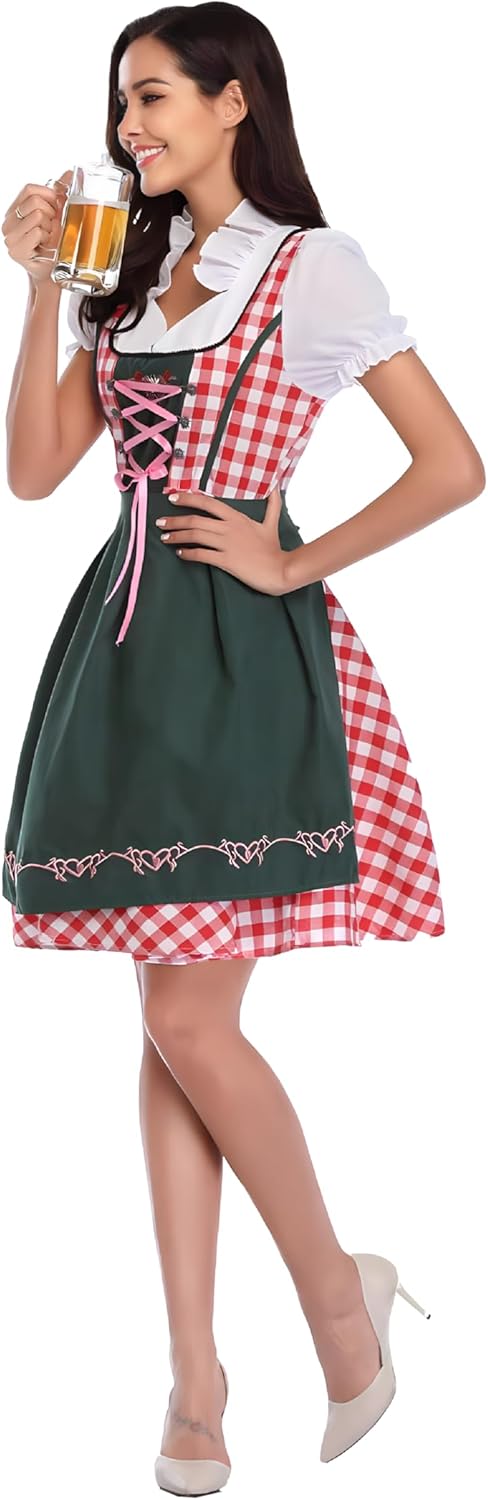 Dirndl Midi con Delantal para Damas