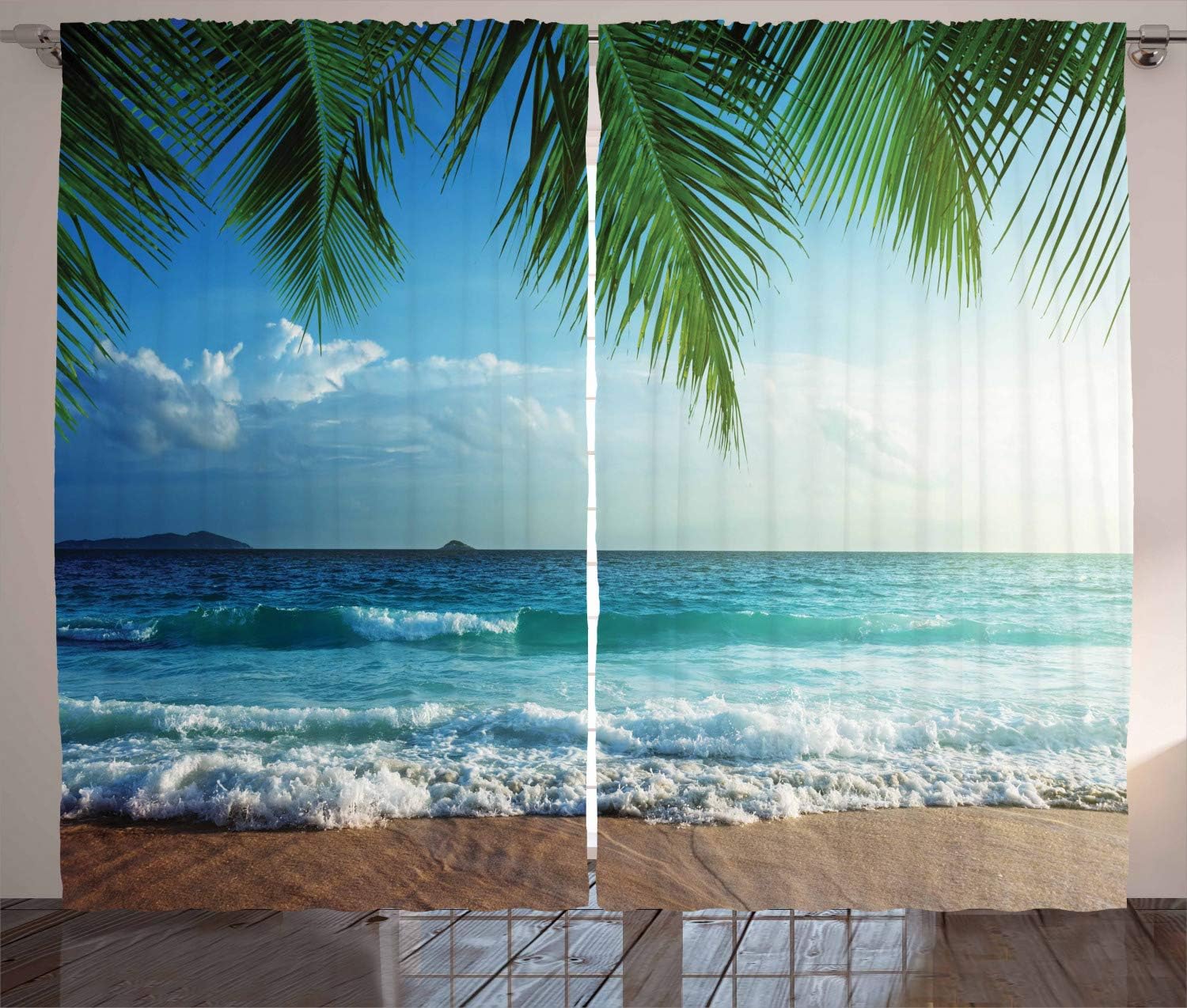 Cortinas Tropicales Azul y Verde