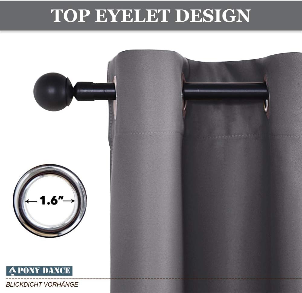 Cortinas Opacas 2 Piezas Gris 132*90