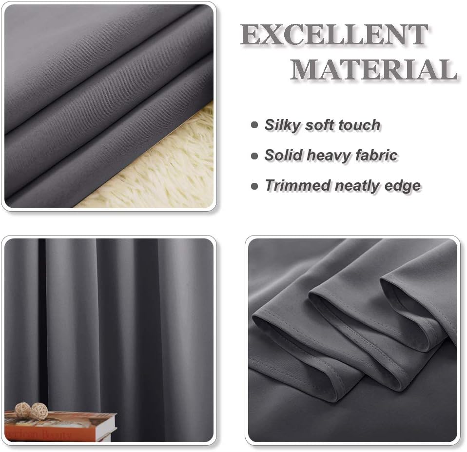 Cortinas Opacas 2 Piezas Gris 132*90