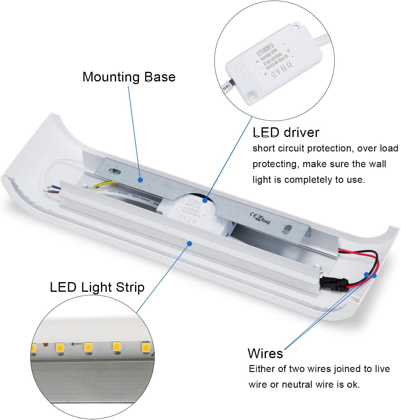 Lámpara LED Aplique 12W Luz Cálida