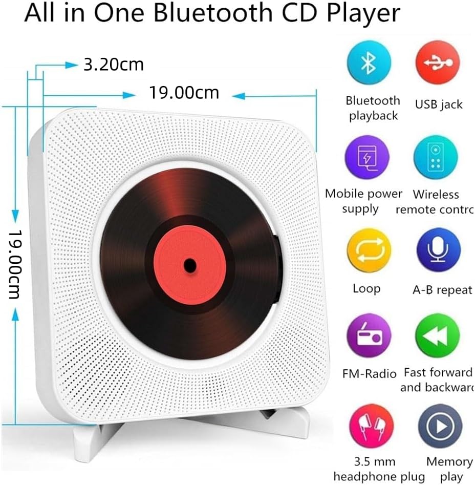 Reproductor CD portátil Bluetooth