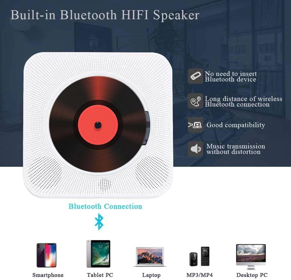 Reproductor CD portátil Bluetooth