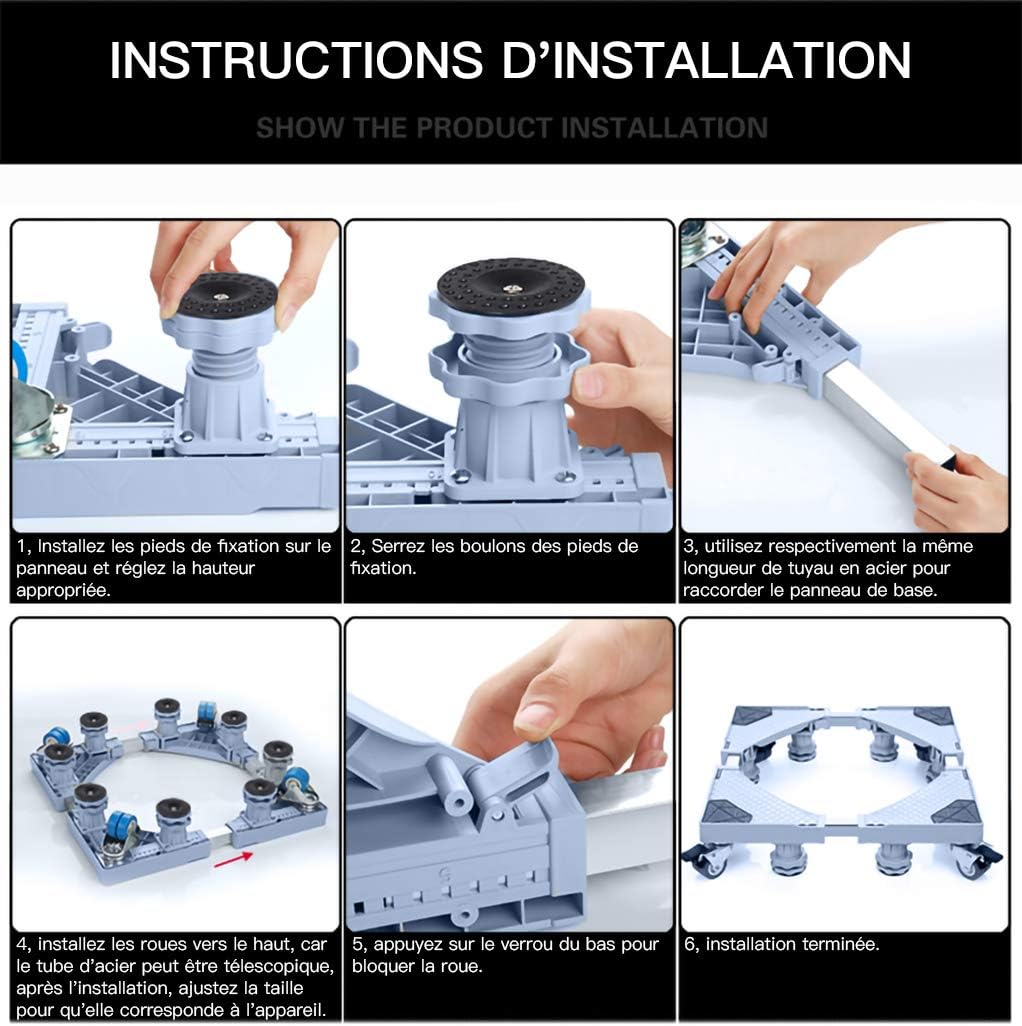 Base móvil ajustable 8 ruedas