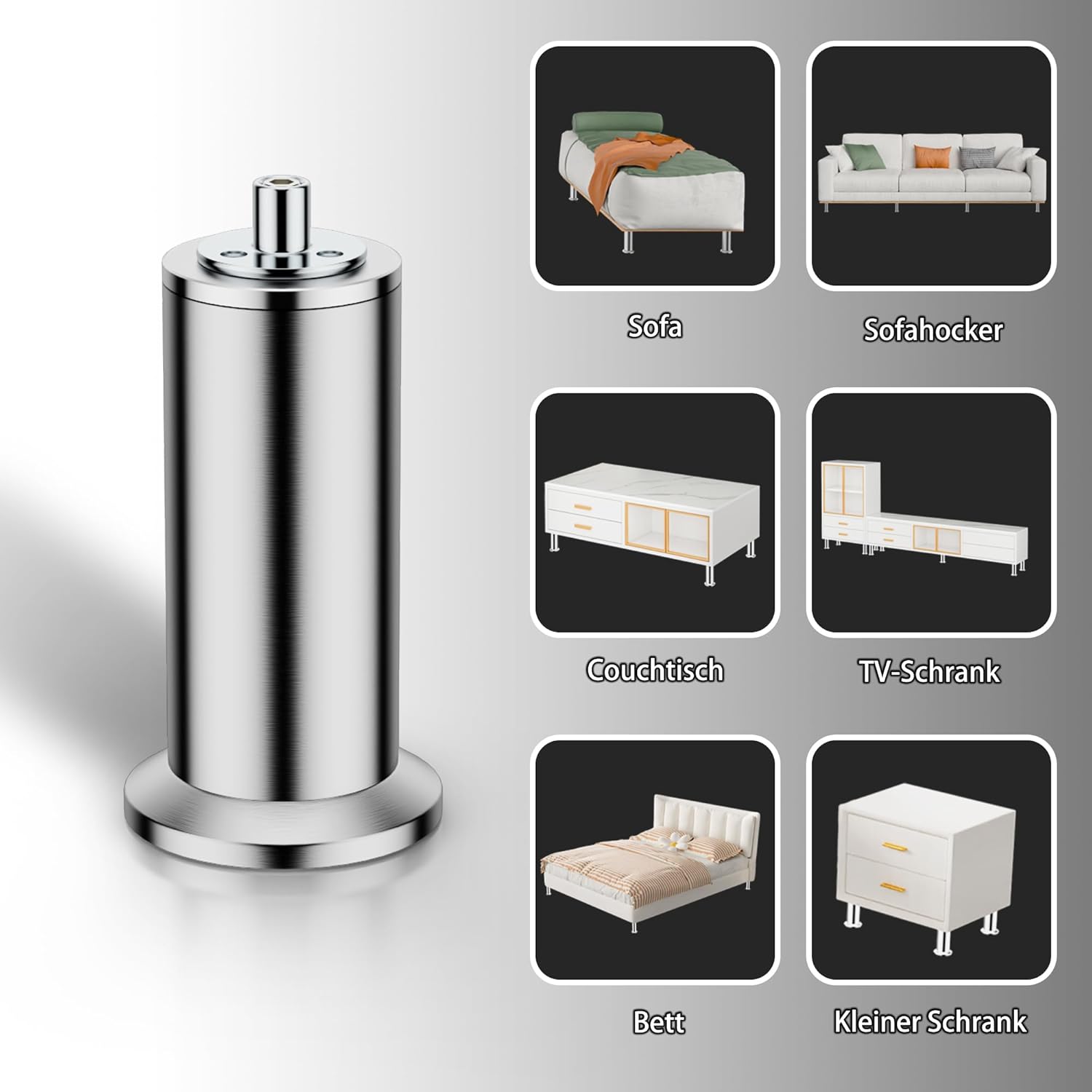 Pies de Muebles Acero Inoxidable