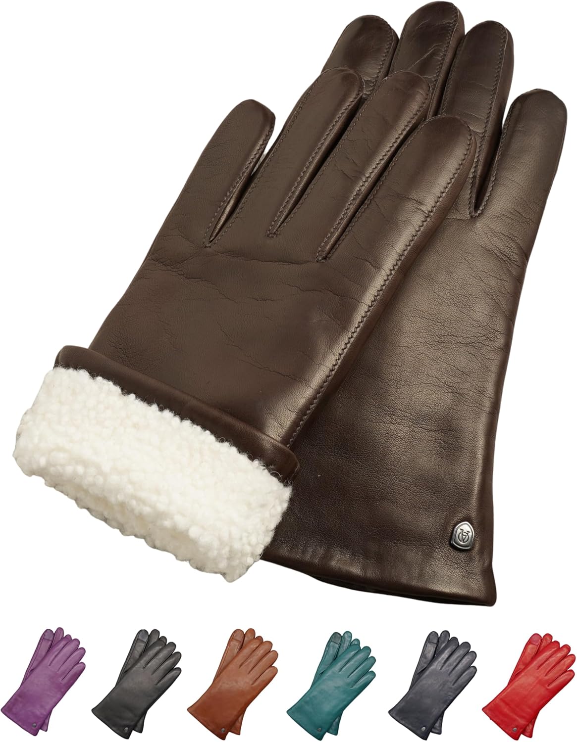 Guantes de piel Mia para mujer