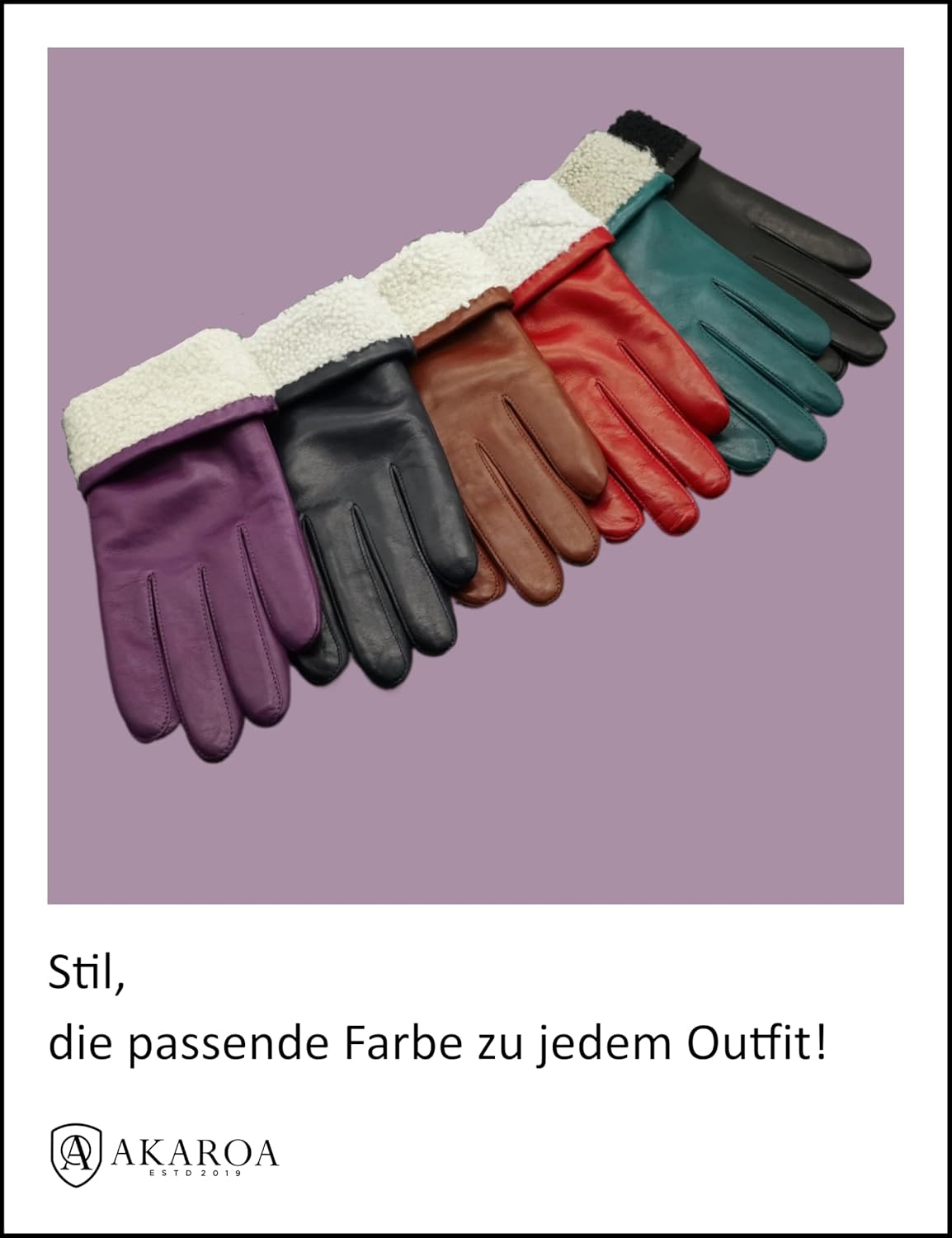 Guantes de piel Mia para mujer