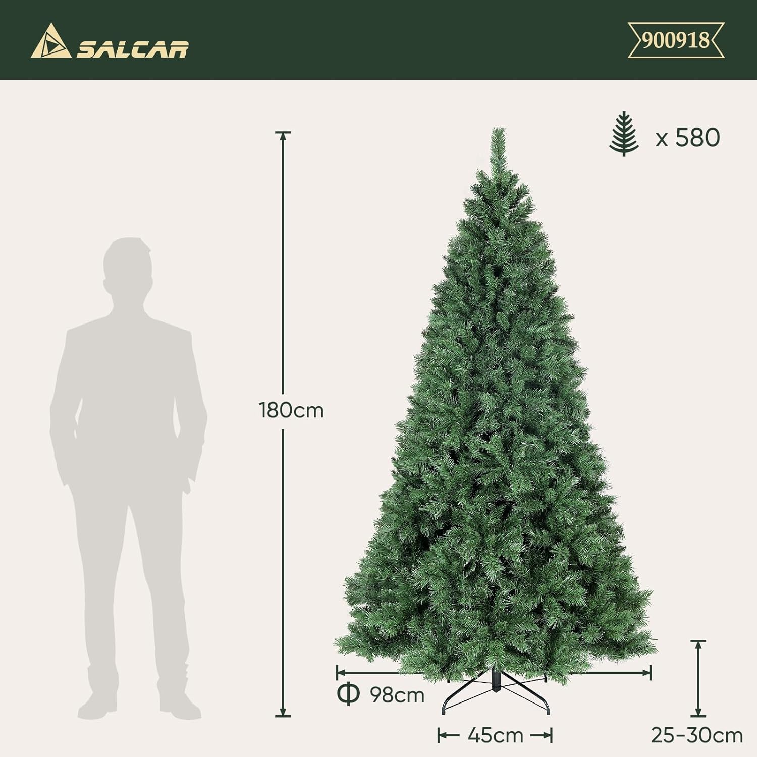 Árbol de Navidad SALCAR 180 cm