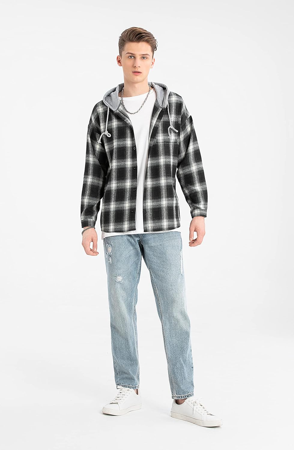 Camisa Franela Hombre con Capucha