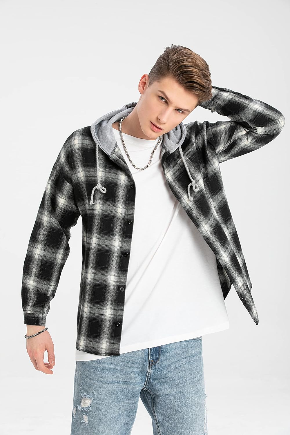 Camisa Franela Hombre con Capucha