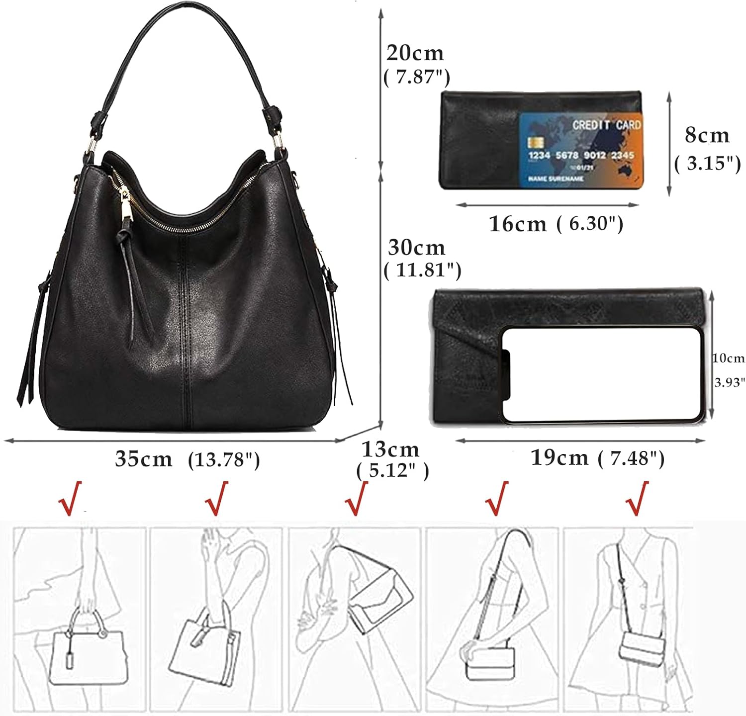 Bolso Bandolera Mujer Set 3 Piezas
