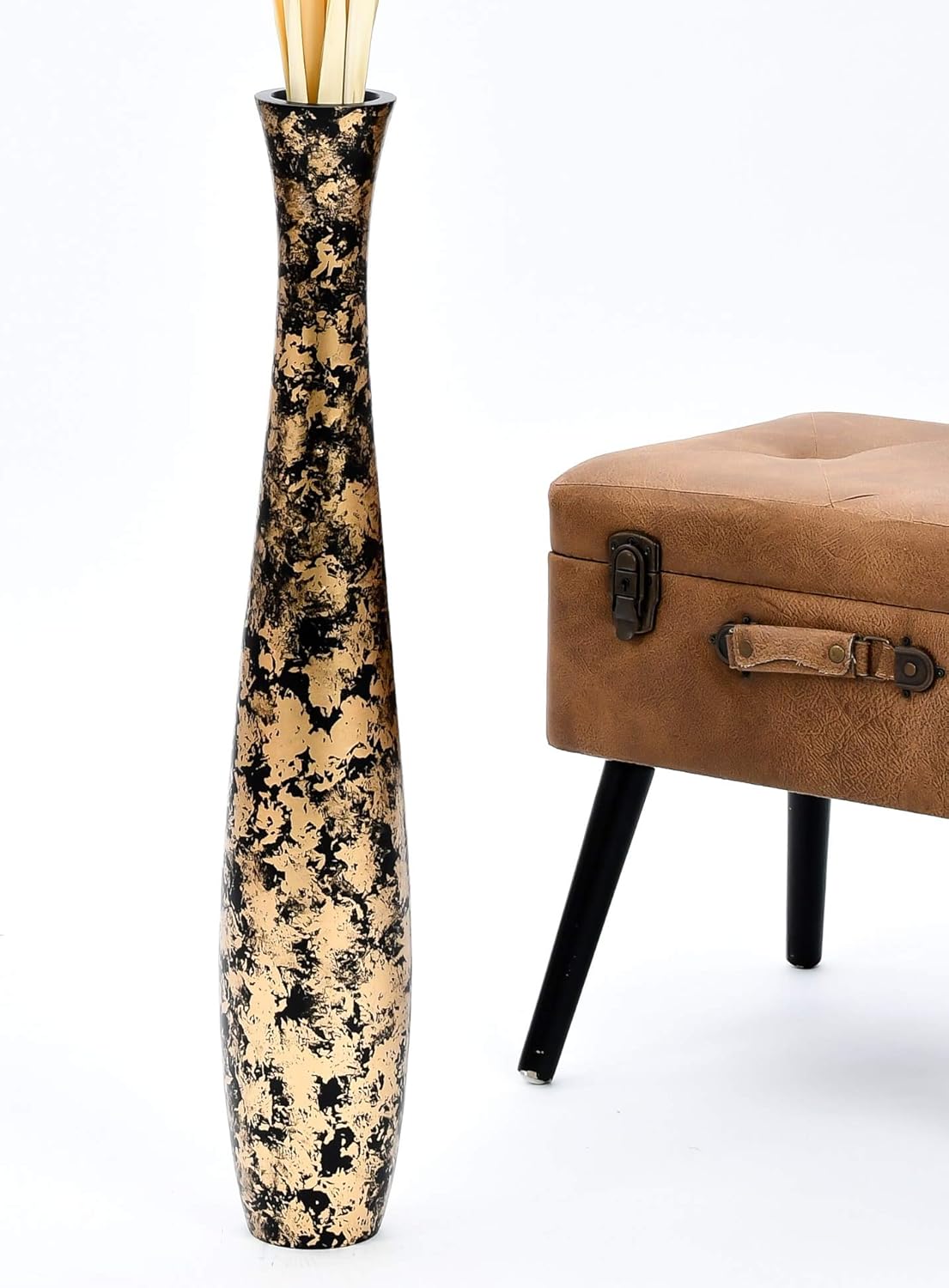 Jarrón Alto de Madera 70cm