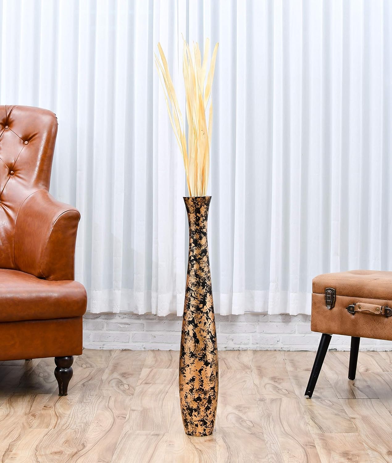 Jarrón Alto de Madera 70cm