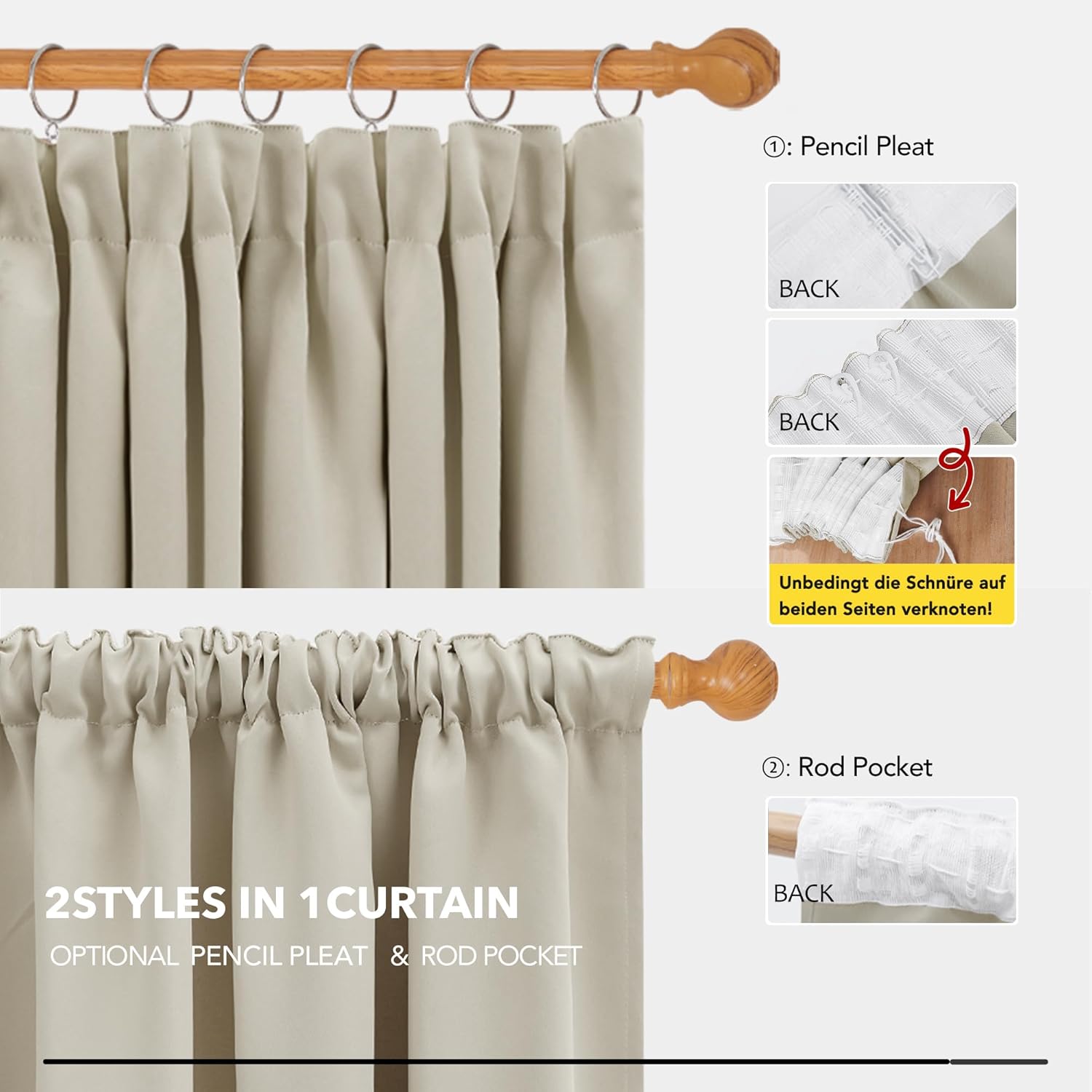 Cortinas Opacas Beige Claro