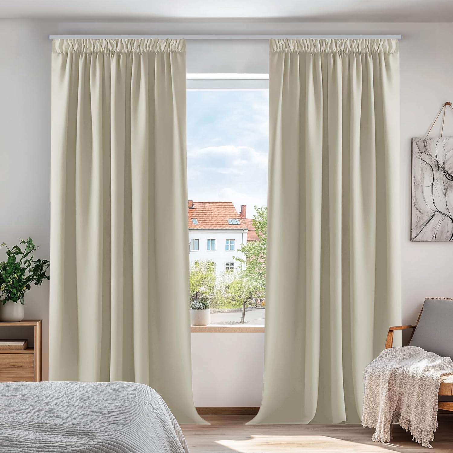Cortinas Opacas Beige Claro