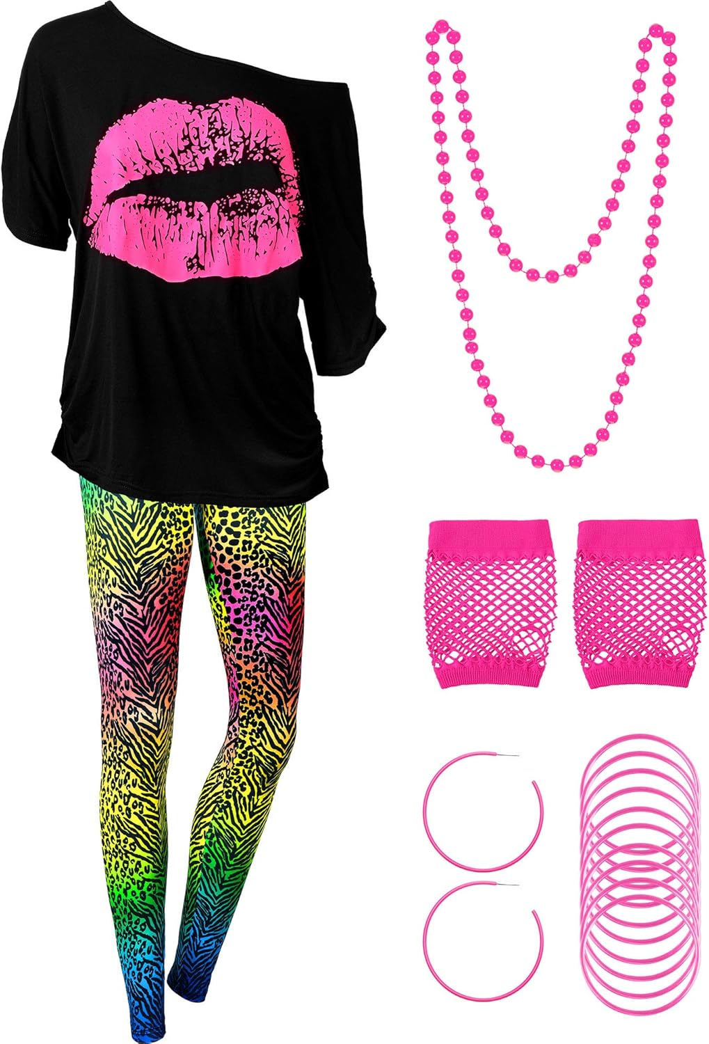 Disfraz mujer 80s Blulu