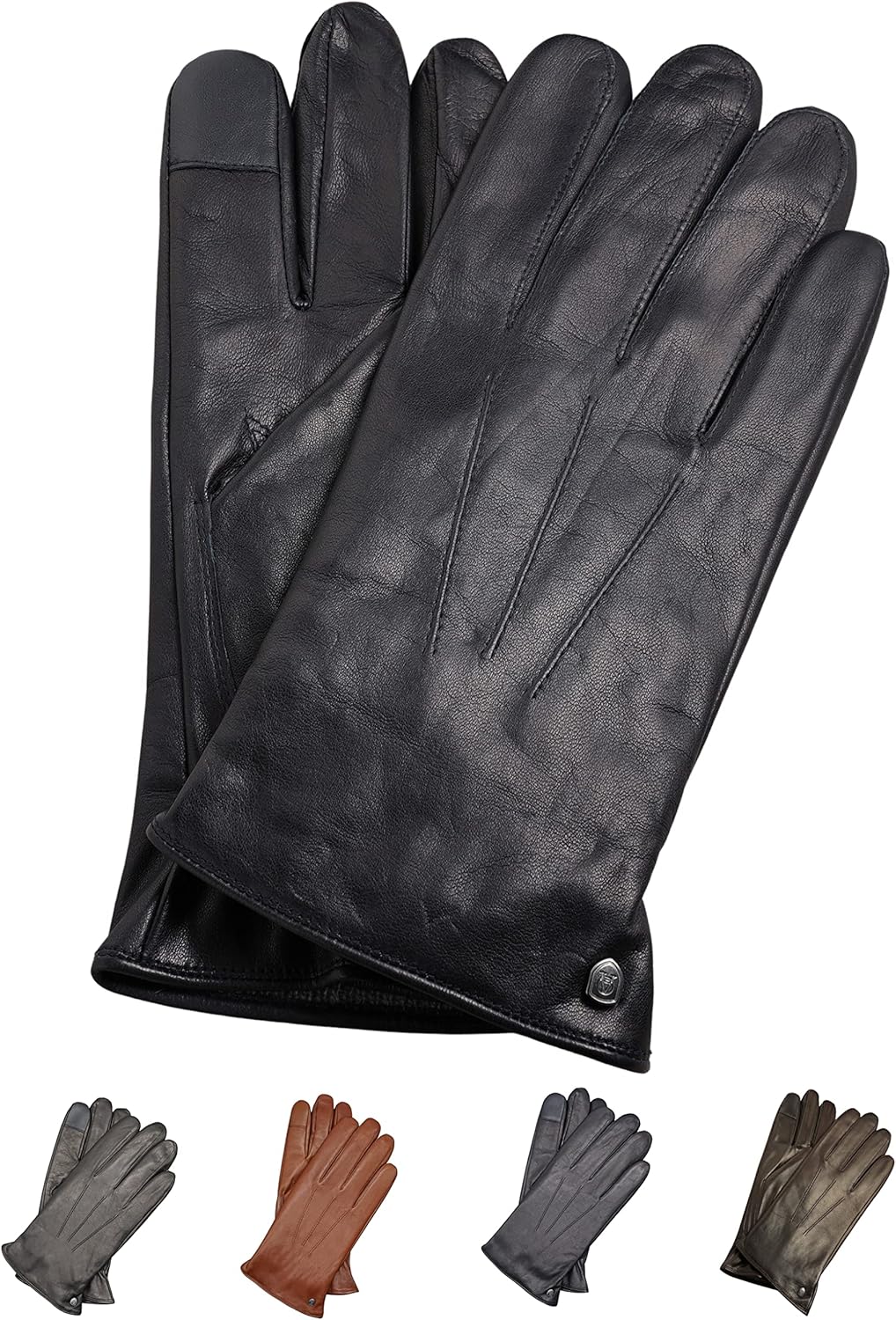 Guantes de piel Marron, Talla XL