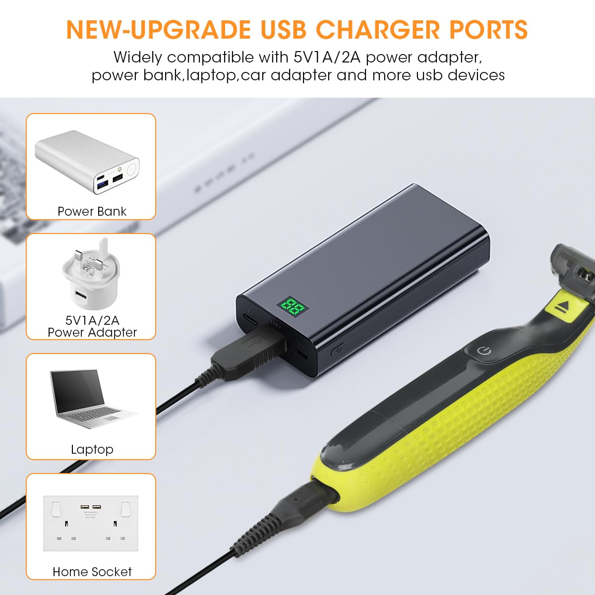 Cargador USB para Philips One Blade