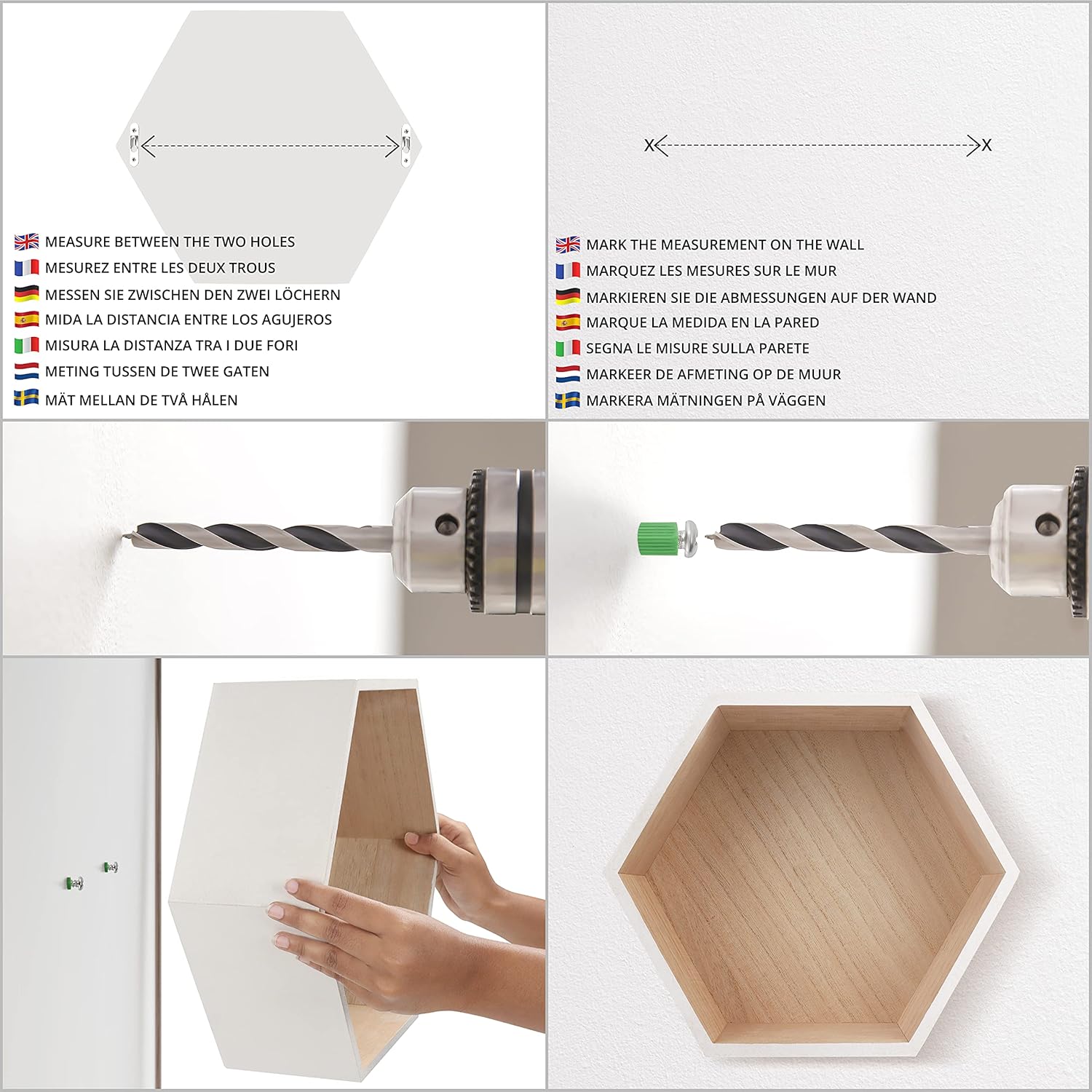 Estanterías Hexagonales Blancas