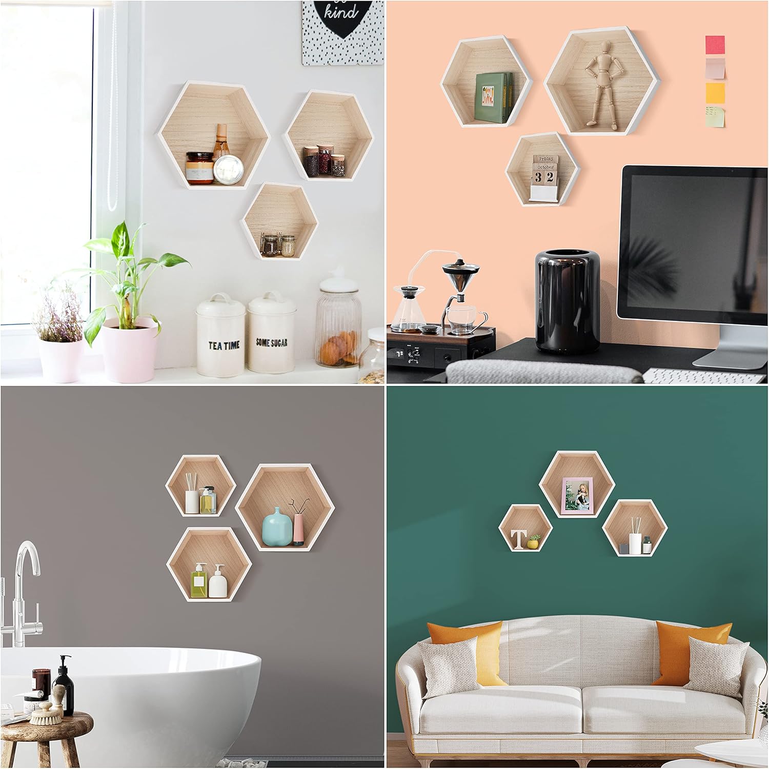 Estanterías Hexagonales Blancas