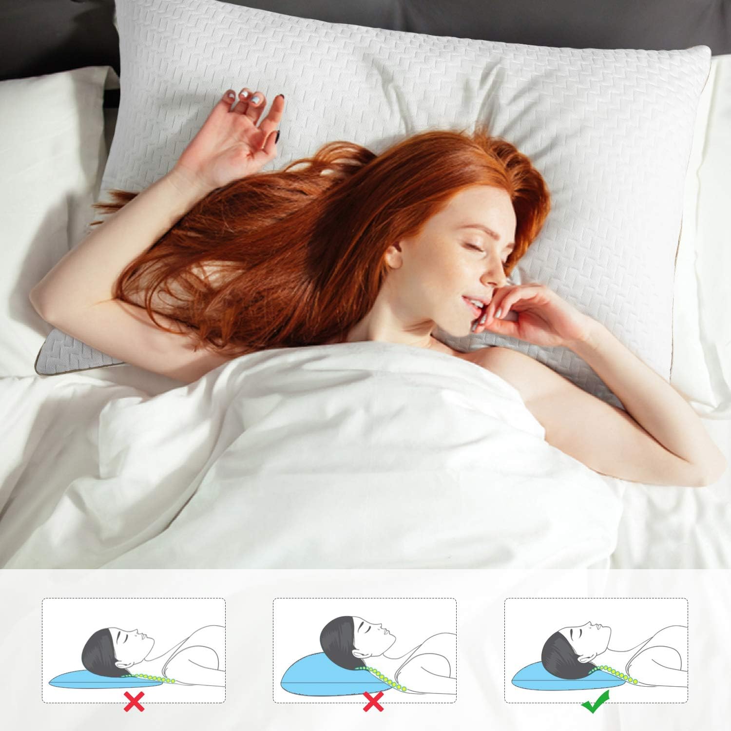 BedStory Almohadas Antiacaros Almohada Fibra Lavable Almohada de Poliéster Relleno de Almohadas de Calidad Hotelera Pack de 2 (50x70cm, Blanco)