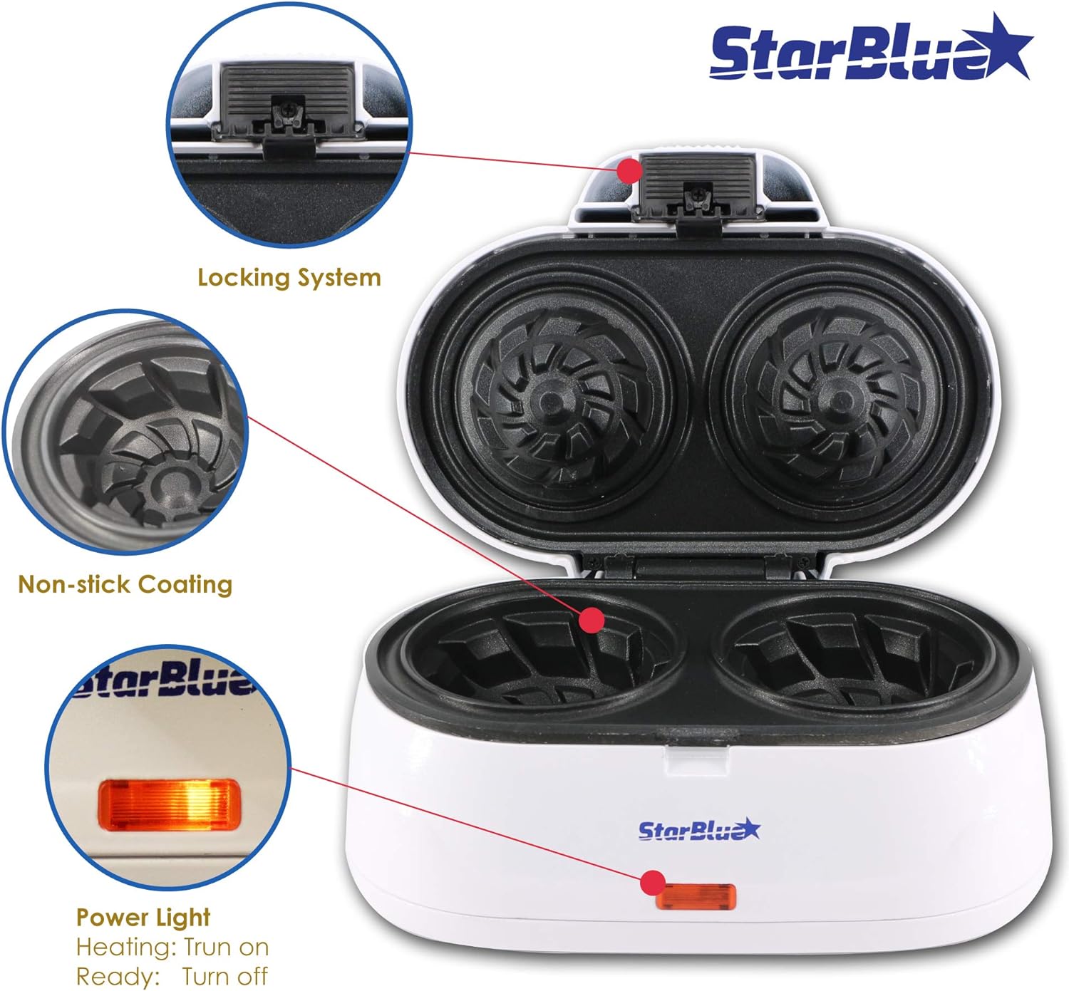 Gofrera Doble StarBlue 1200W