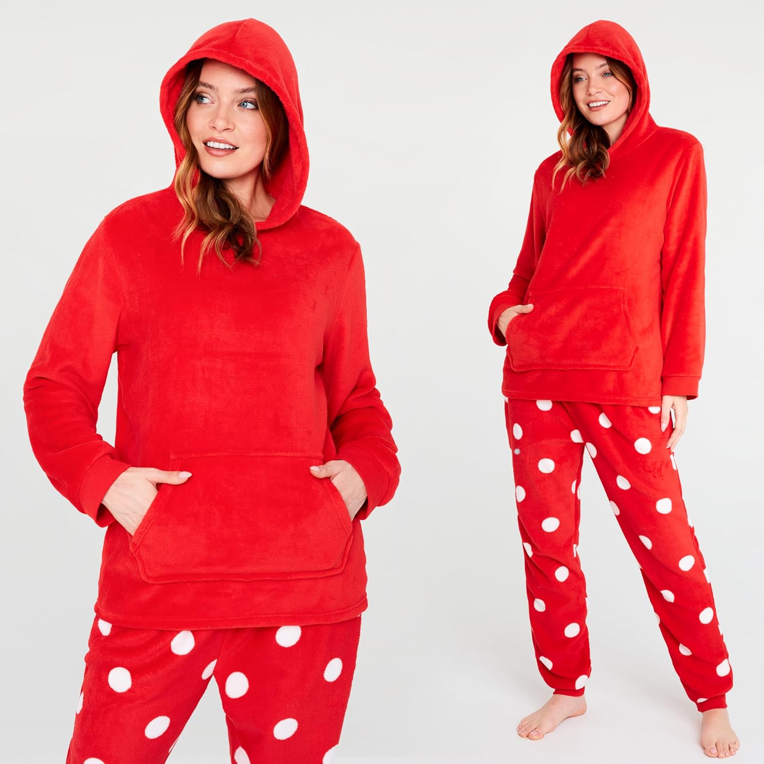 Pijama largo con capucha mujer