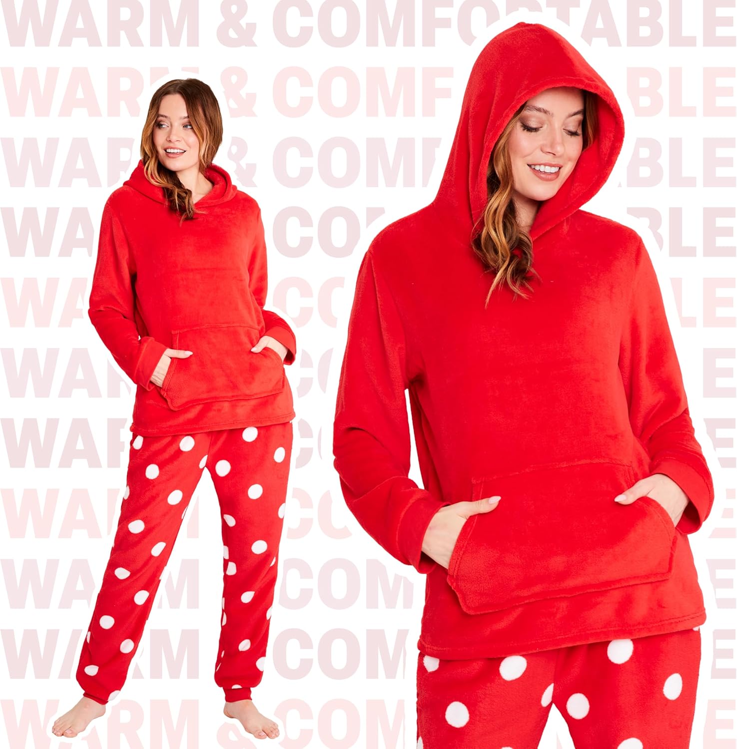 Pijama largo con capucha mujer