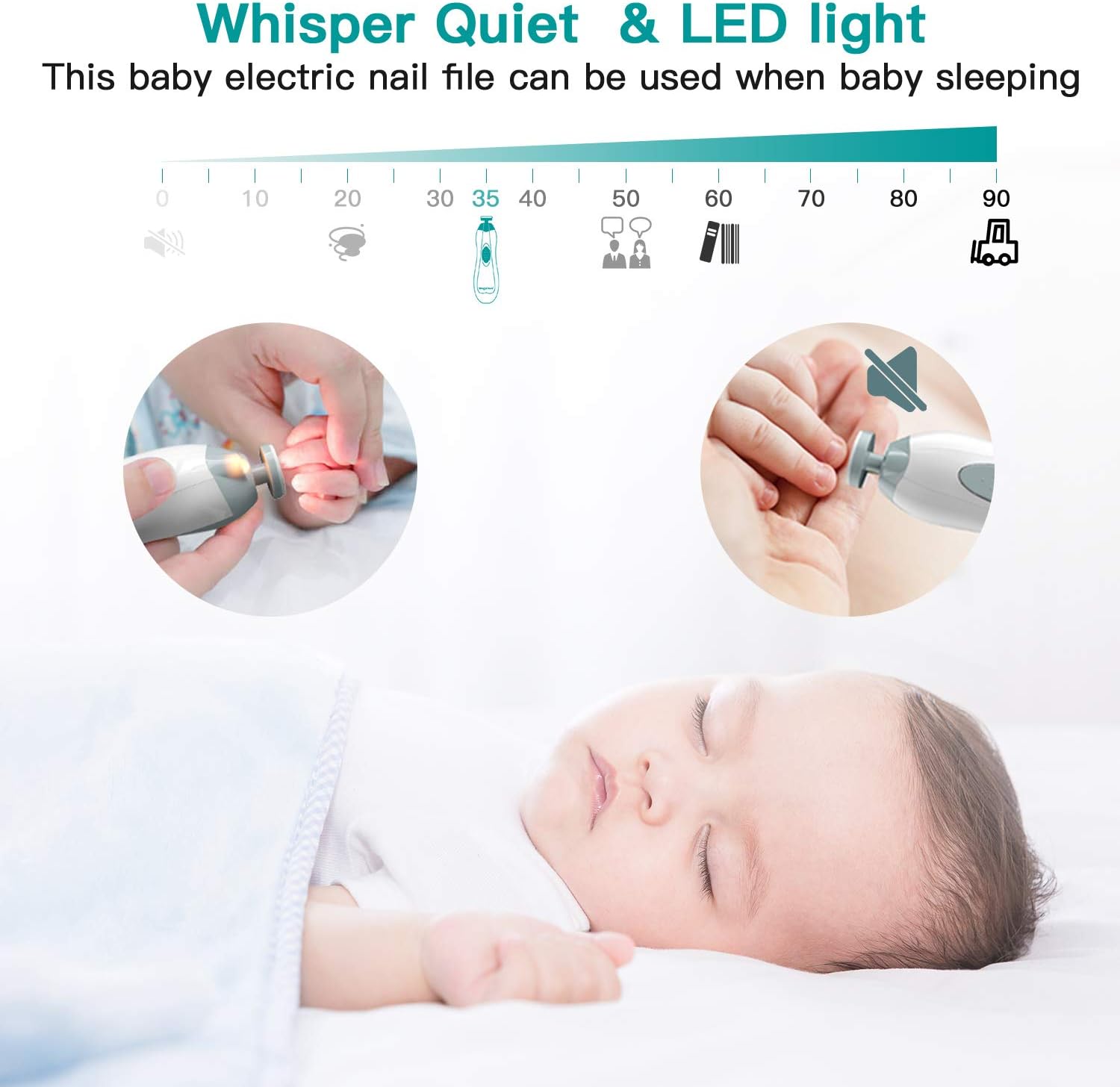 Cortaúñas Eléctrico Bebé LED