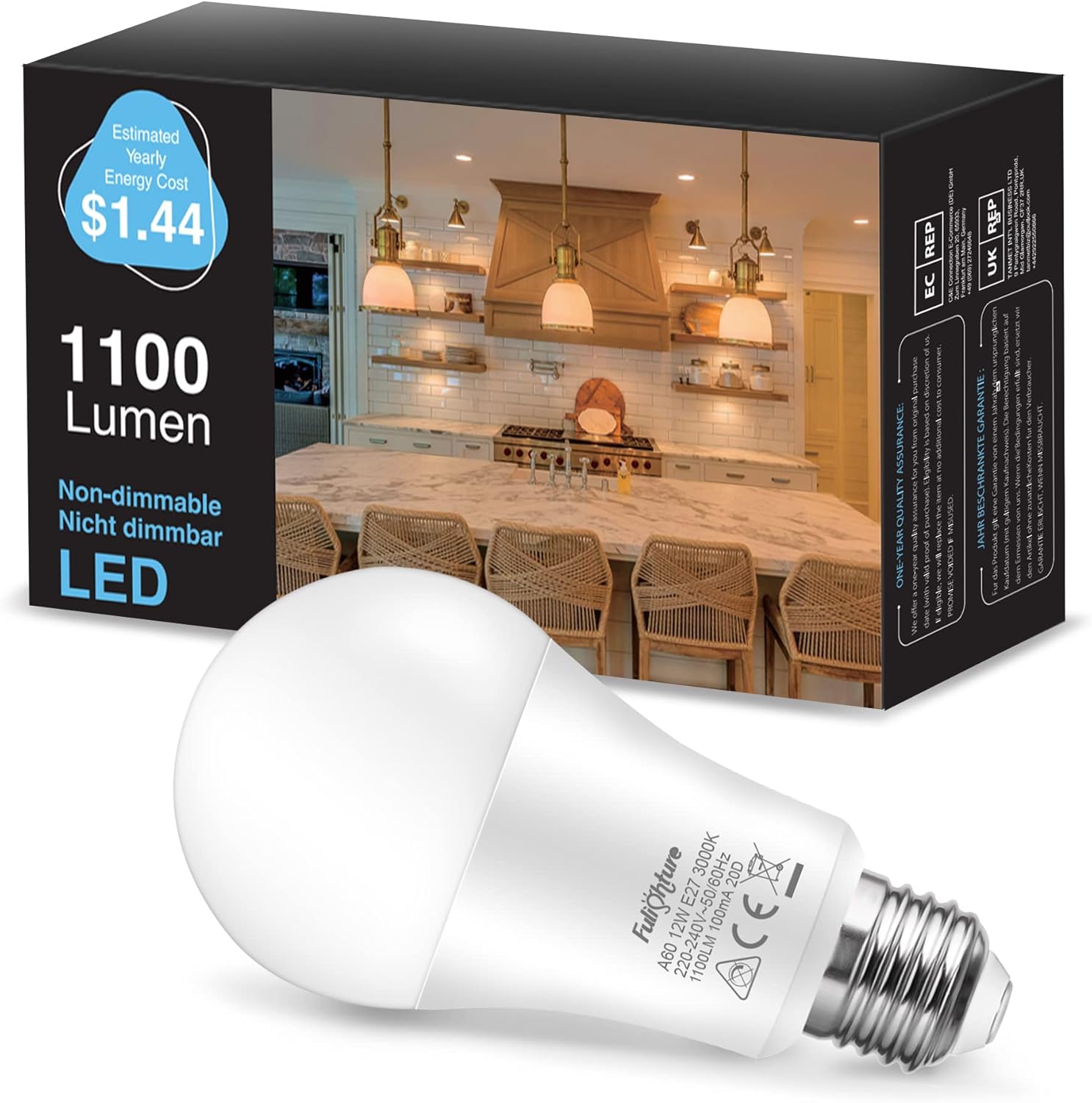Lámpara LED E27 12W Luz Cálida