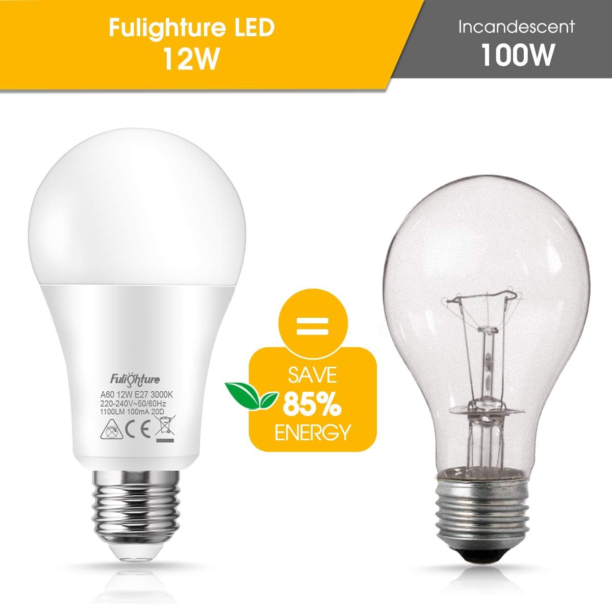 Lámpara LED E27 12W Luz Cálida