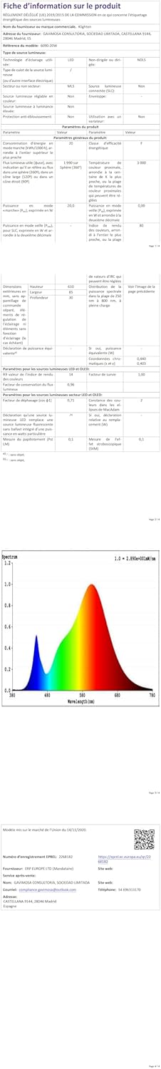 Aplique Pared LED 20W 3000K