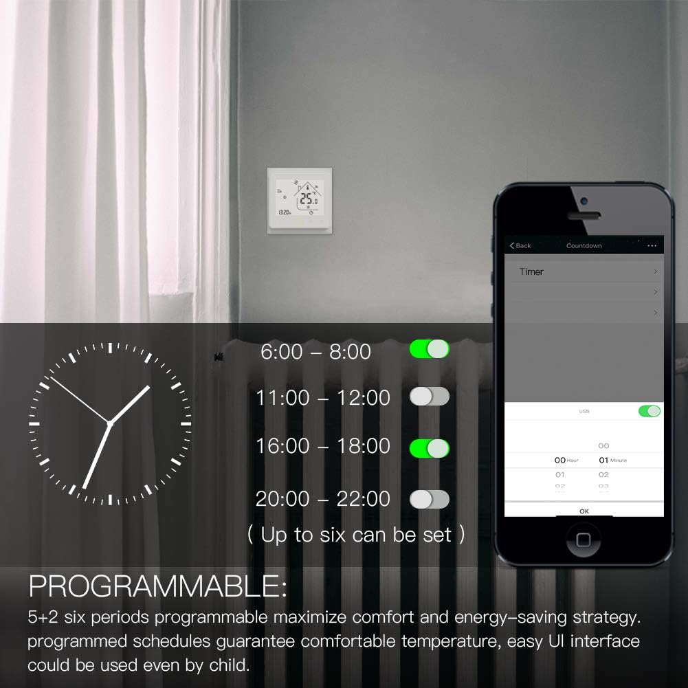 Termostato WiFi MOES Smart 5A
