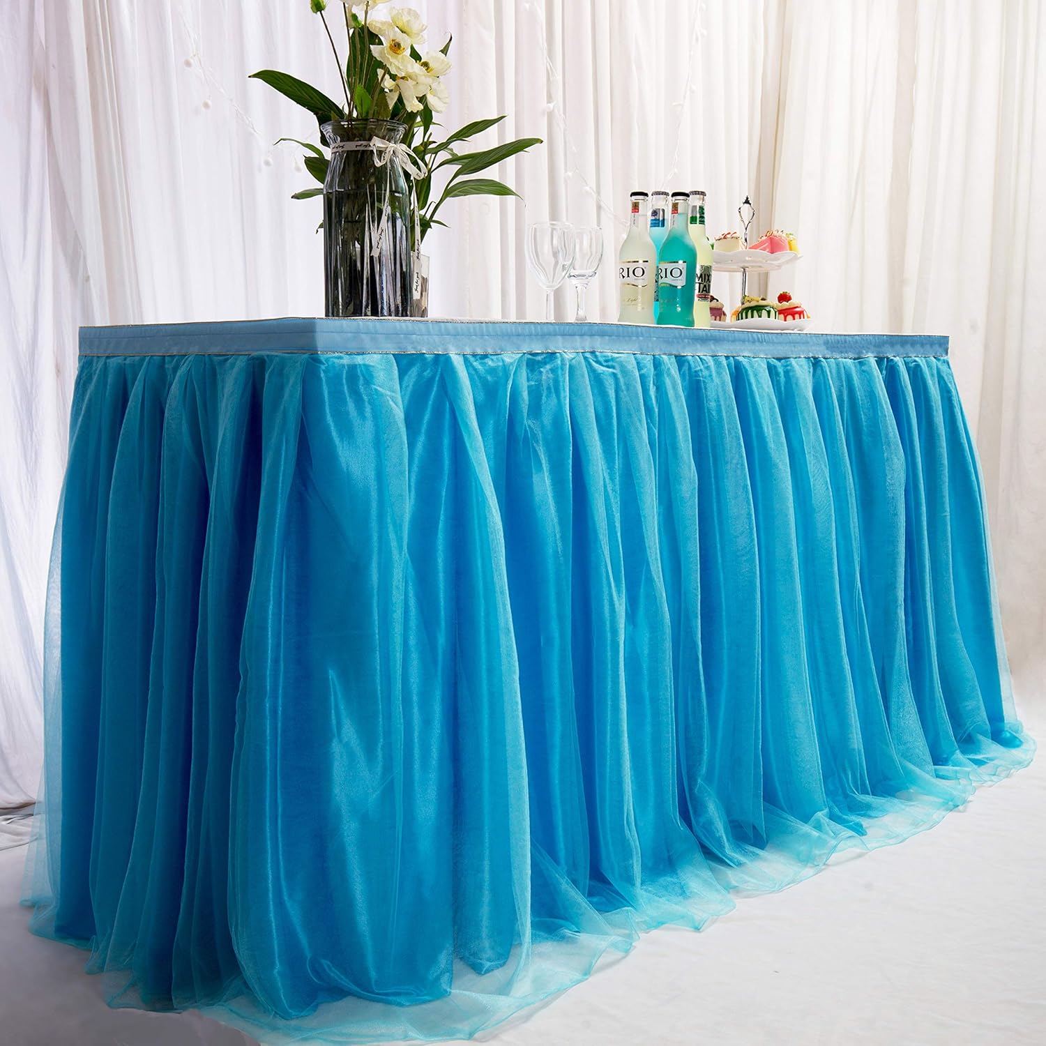 Falda de Mesa Azul - 9 pies