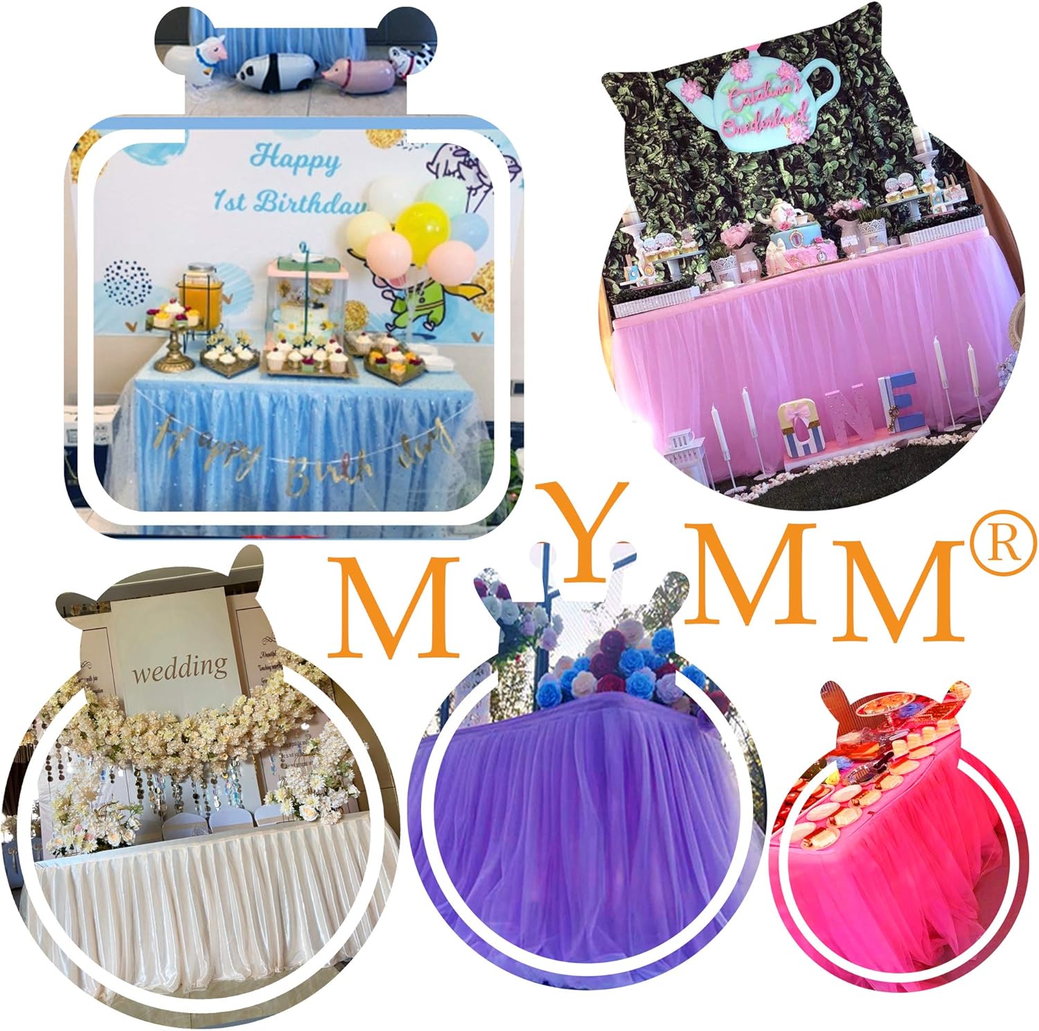 Falda de Mesa Azul - 9 pies