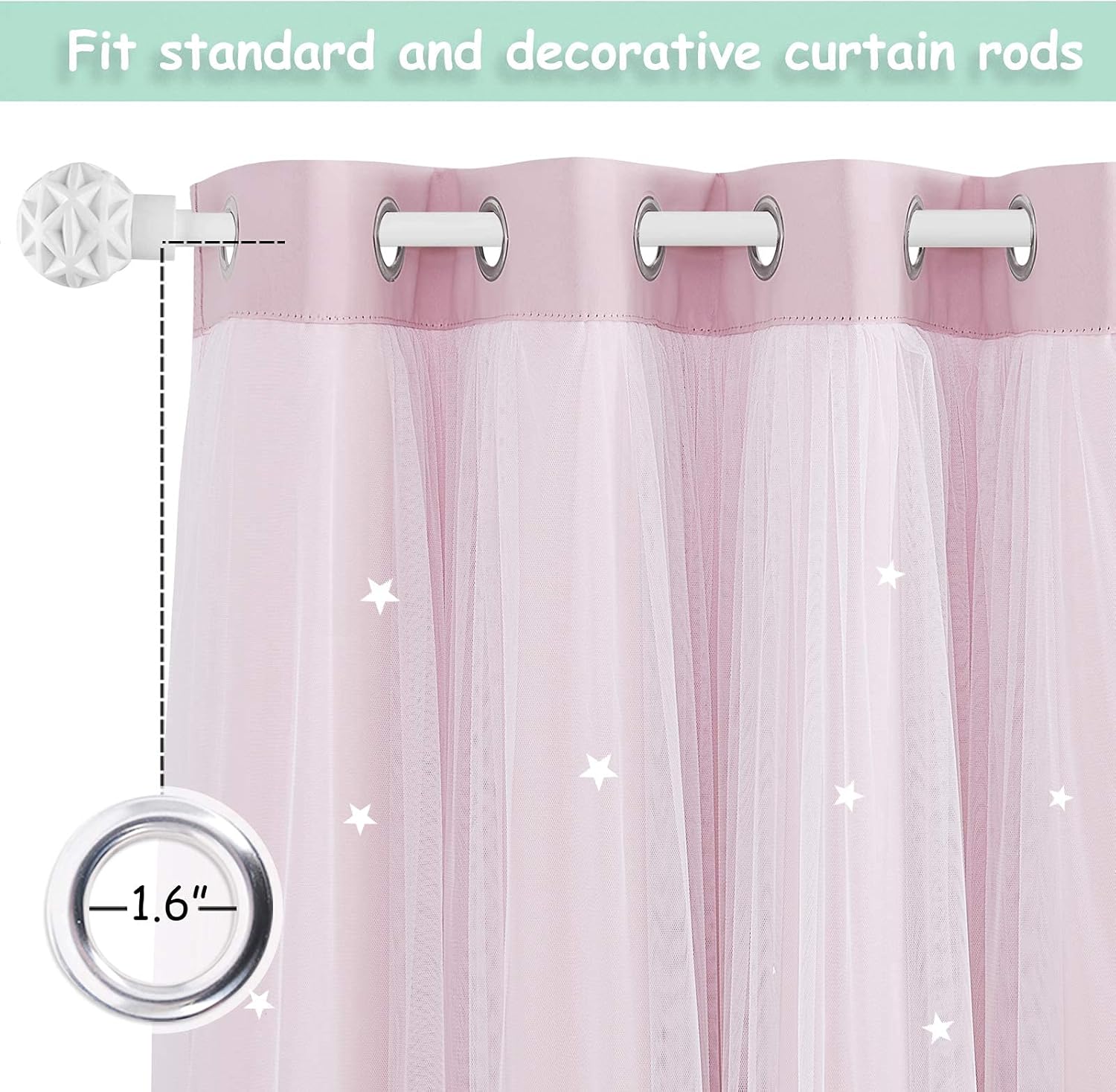 Cortinas Opacas Niña Rosa