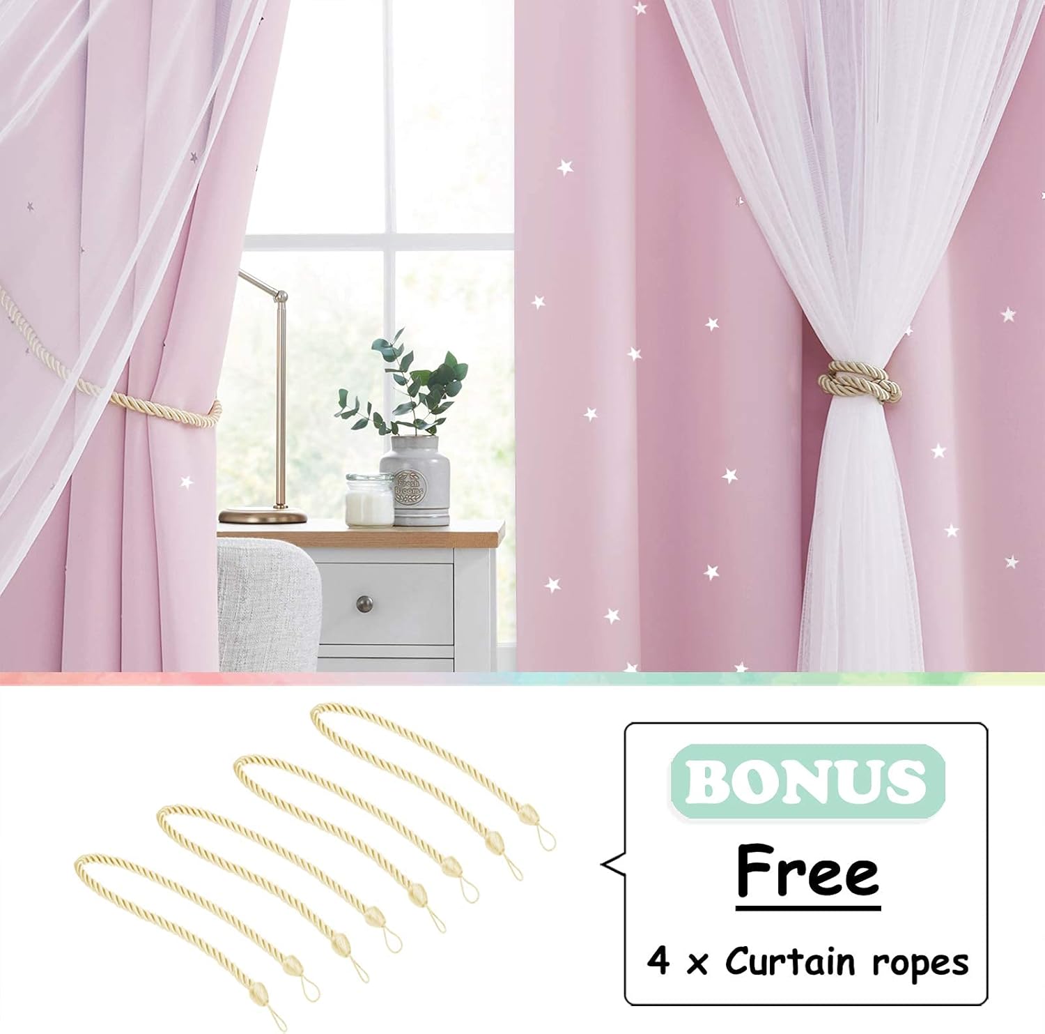 Cortinas Opacas Niña Rosa