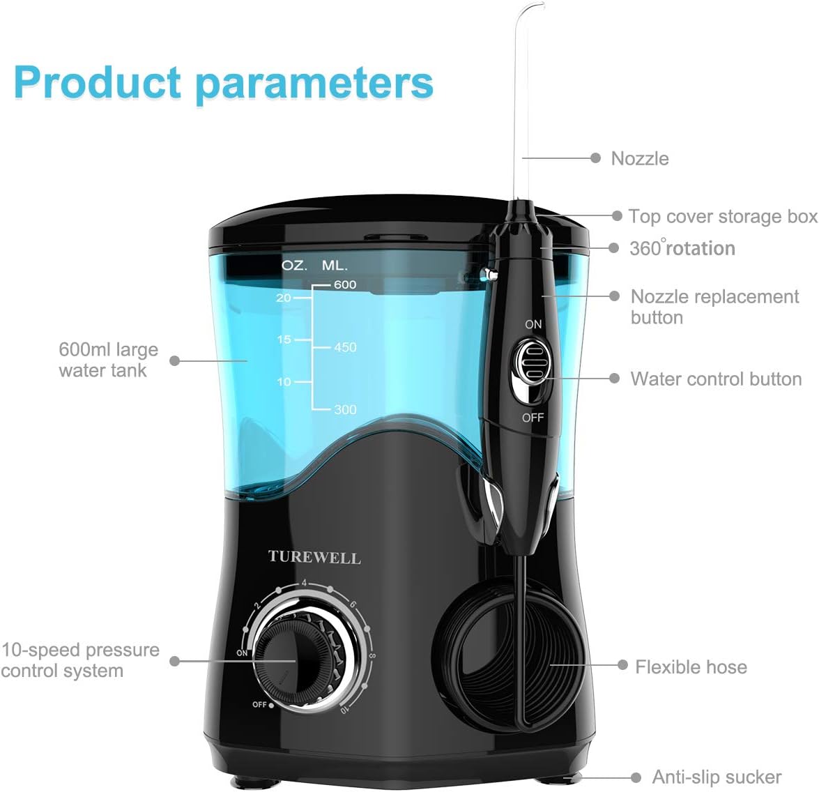Irrigador Dental TUREWELL 600ml