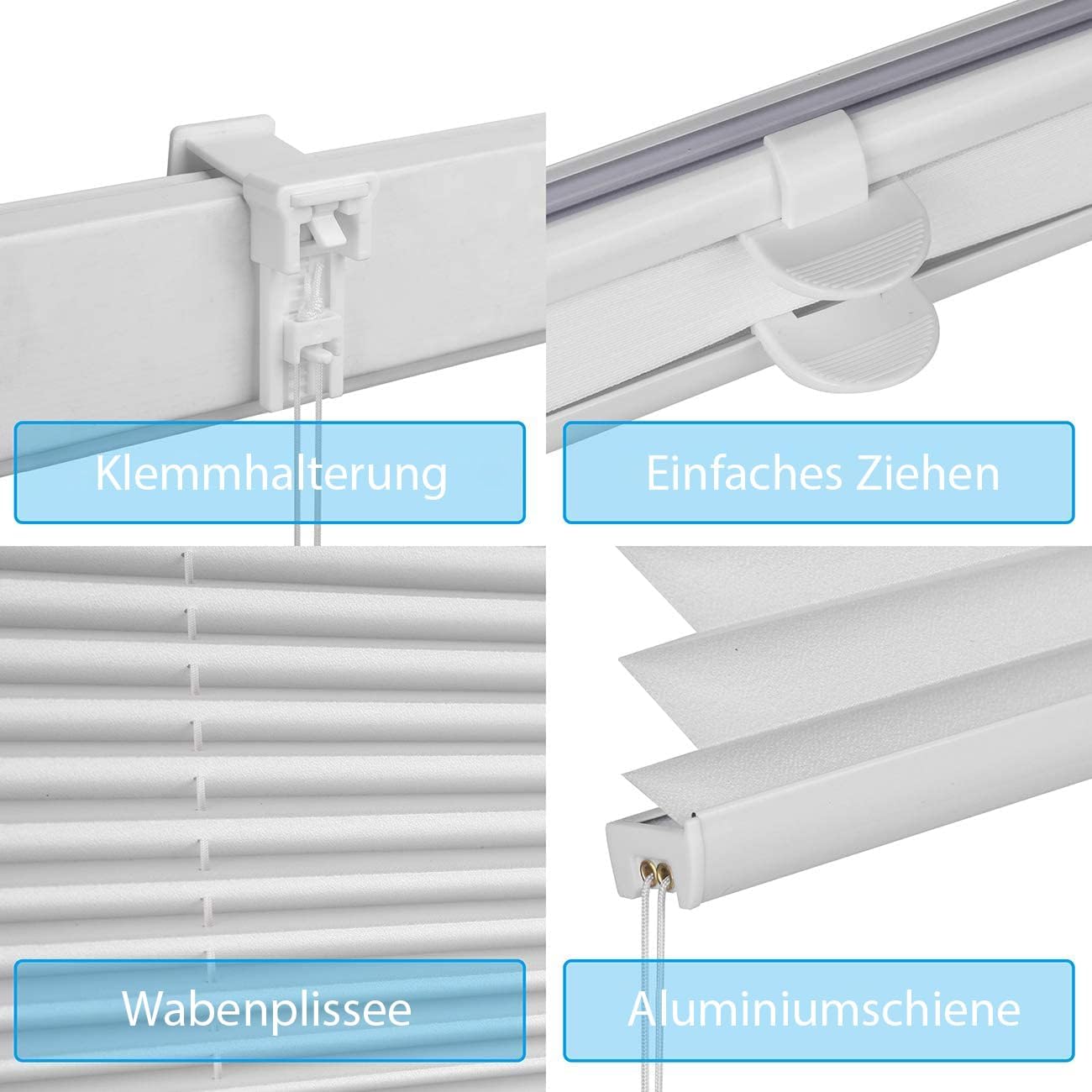 Estor Plisado Klemmfix Blanco