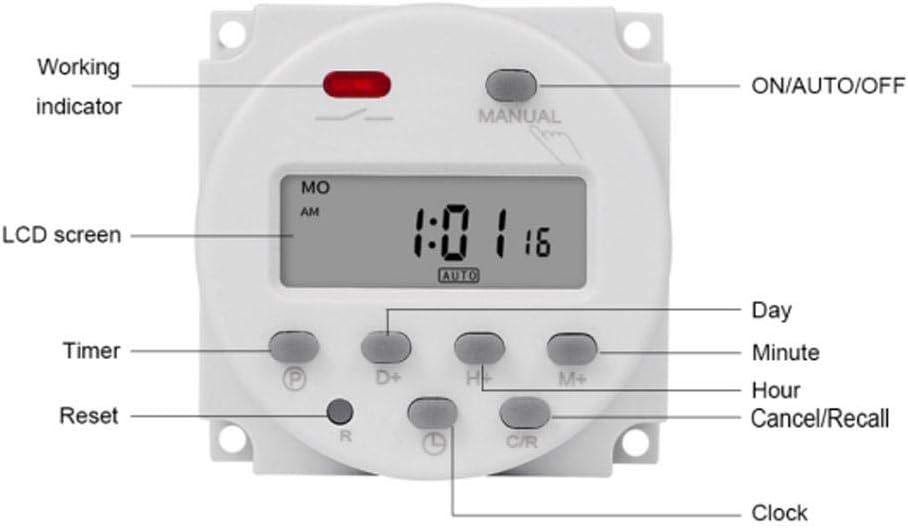 Temporizador digital programable 12V