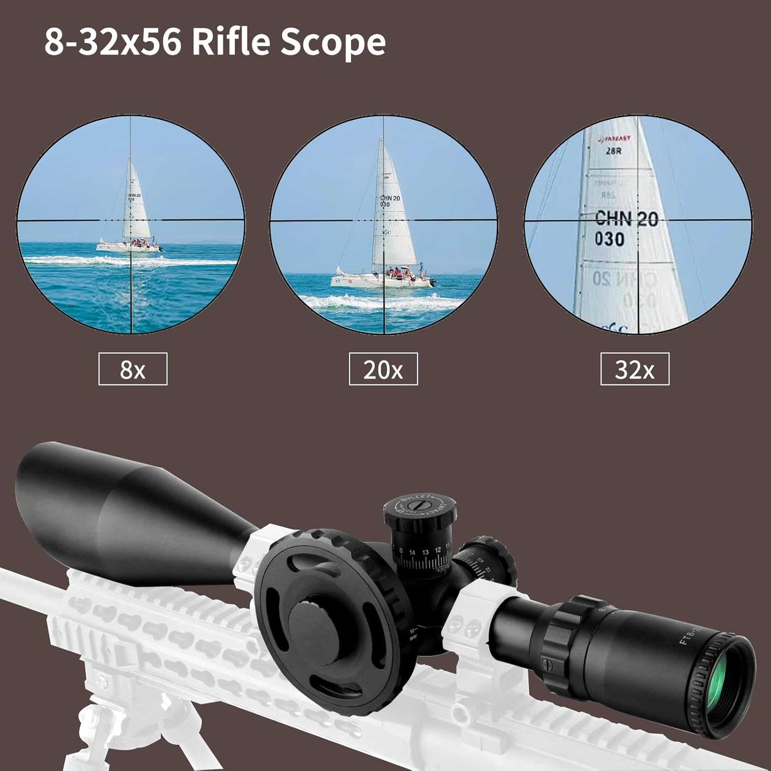 Alcance Rifle Táctico 8-32x56