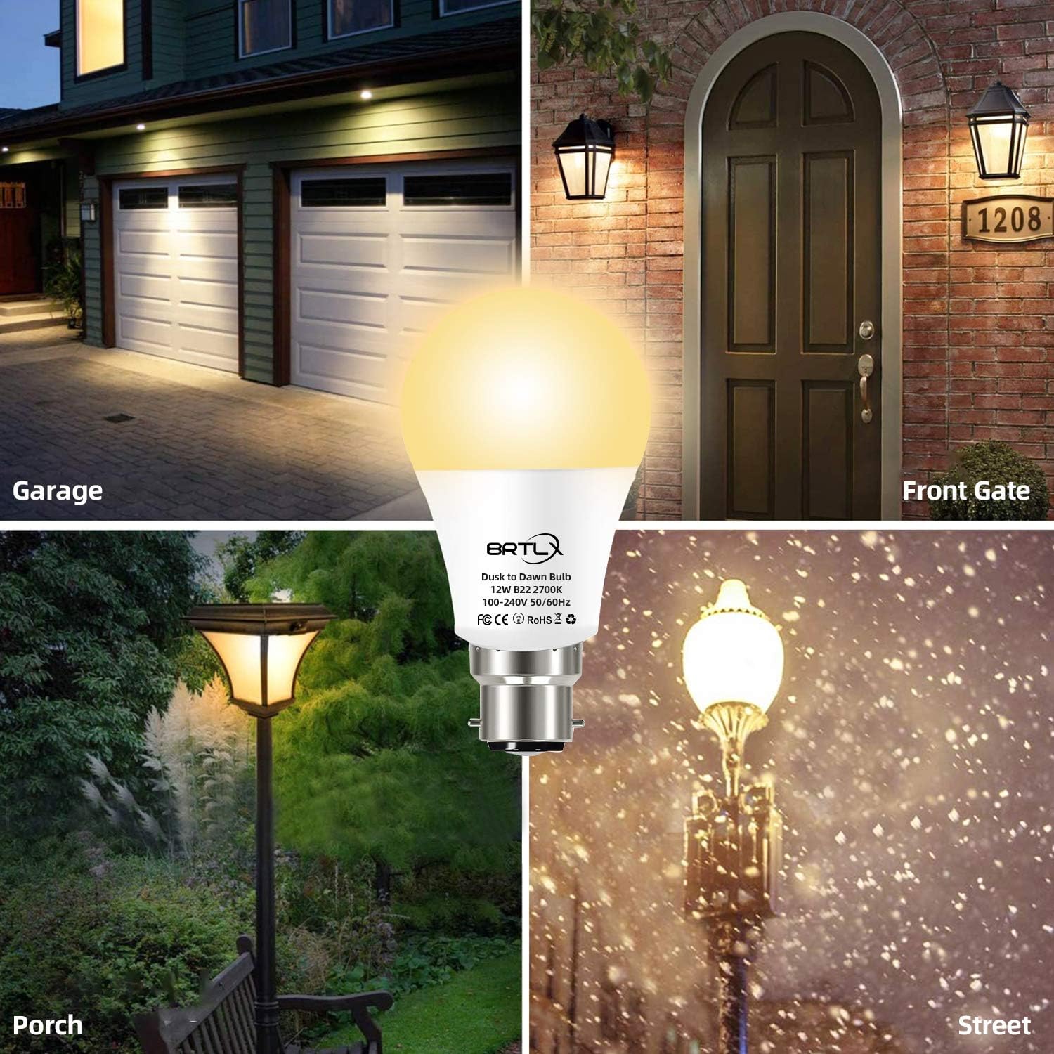 Bombilla LED B22 12W Sensor