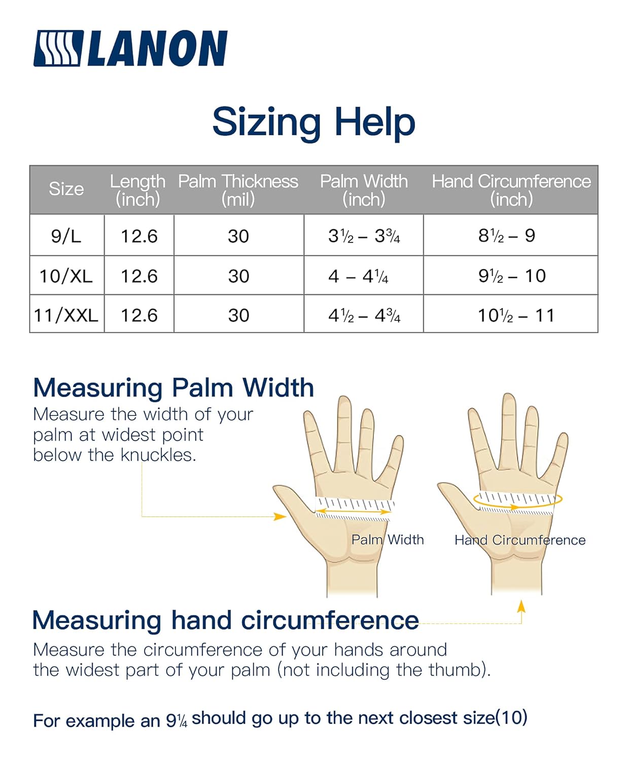 Guantes de látex LANON XL 30cm