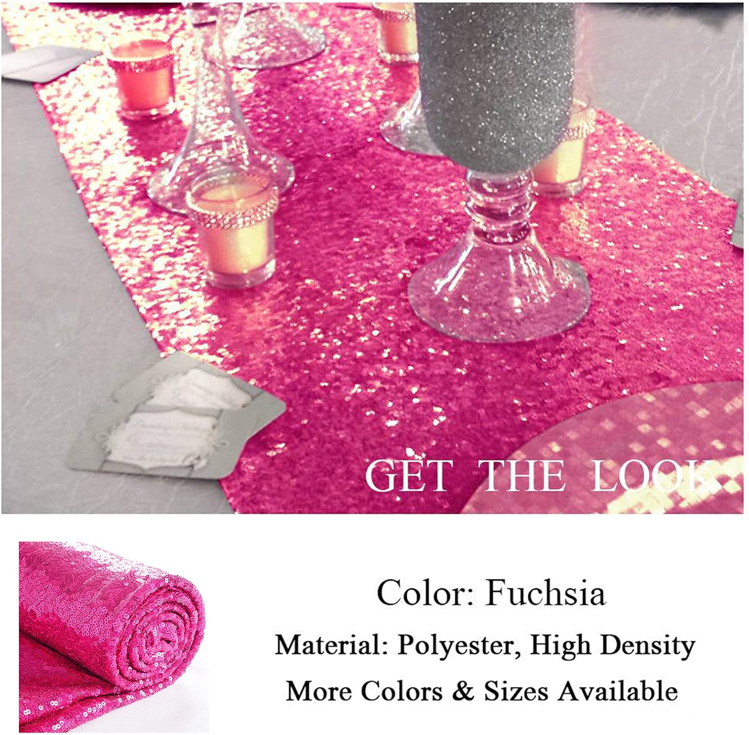 Camino de mesa fucsia brillante