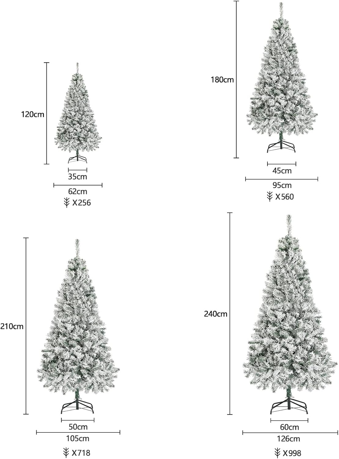 Árbol de Navidad Nevado 210 cm